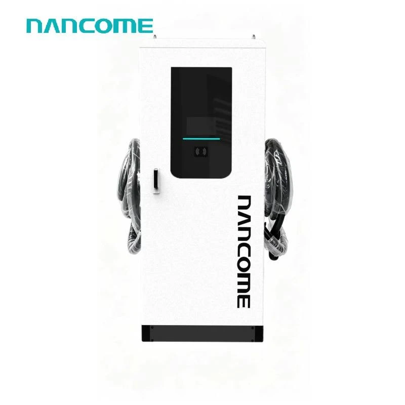 Floor-mounted DC EV charging station for managed multi-vehicle charging Floor-mounted DC EV charging station for managed multi-vehicle charging